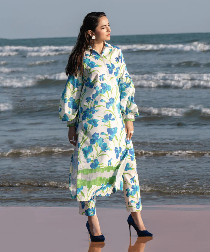 SAPPHIRE | UNSTITCHED 2 PIECE EMBROIDERED LAWN SUIT