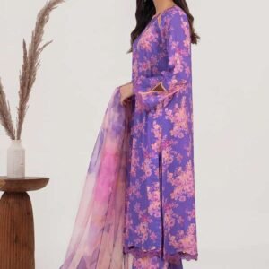 Charizma 3-PC UNSTITCHED PRINTED LAWN SHIRT WITH ORGANZA DUPATTA AND TROUSER CPS3-04