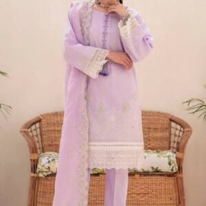 Olivia by Bin Iliyas - Elegant 3-Piece Embroidered Suit with Luxurious Palachi Shawl 527 - A | 3 PC Kotrai