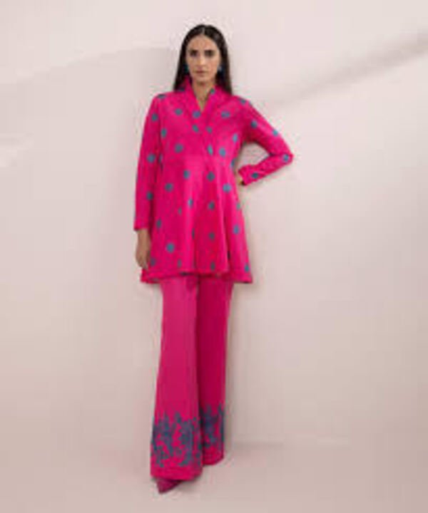 Sapphire Unstitched Hot Pink Embroidered Dobby Lawn Suit (2 pcs)