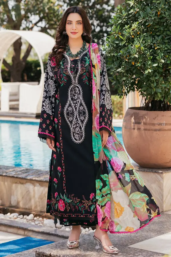 CHARIZMA 3-PC UNSTITCHED PRINTED LAWN SHIRT WITH CHIFFON DUPATTA AND TROUSER CP4-41