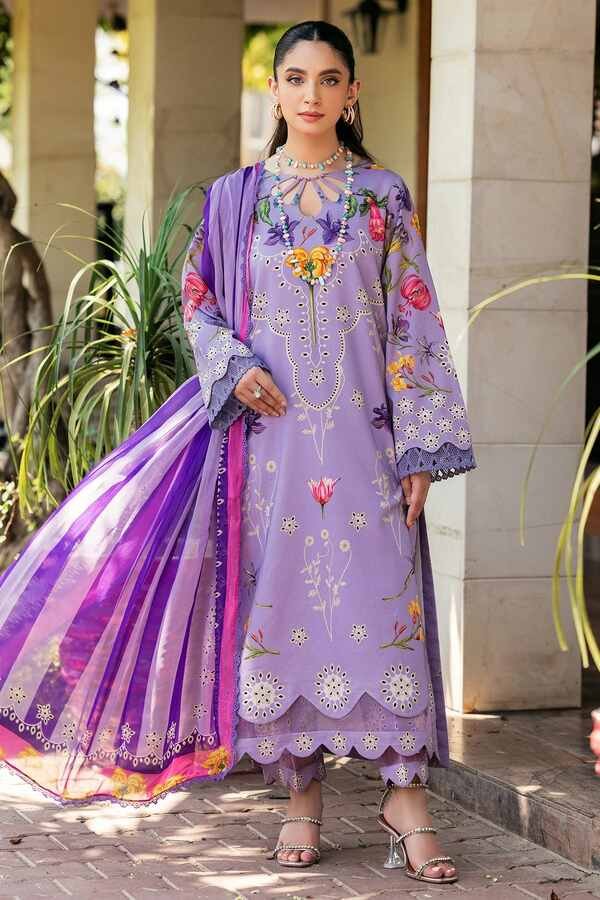 CHARIZMA 3-PC UNSTITCHED PRINTED LAWN SHIRT WITH CHIFFON DUPATTA AND TROUSER CP4-40