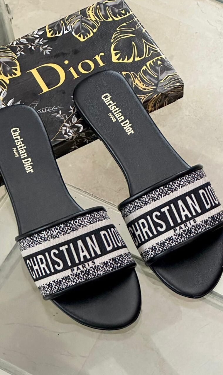 Christian Dior Luxury Slides – Black