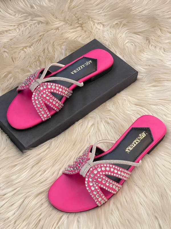 Aquazzura Glamorous Crystal-Embellished Flats