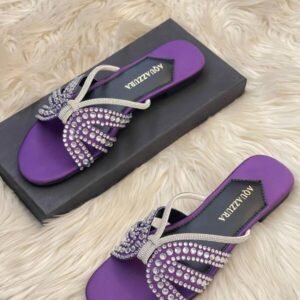 Aquazzura Glamorous Crystal-Embellished Flats