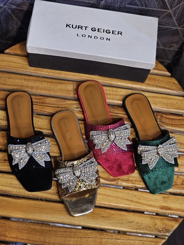 Glamorous Kurt Geiger Bow-Embellished Mules - Effortless Elegance for Every Occasion