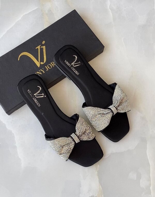 Vinny Jorden Women’s Slippers with Embellished Bow | Elegant, Comfortable Footwear