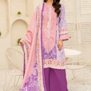 Hania & Minahil Printed Slub Khaddar 3-Piece Suit – Elegant Winter Wear