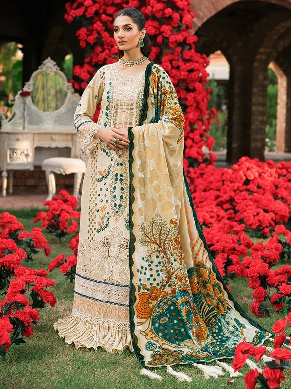 Mahnur Nazakat Embroidered Luxury Khaddar 3PC - Premium Winter Collection