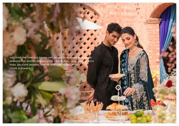 Mahnur Nazakat Embroidered Luxury Khaddar 3pc - Elegant Winter Collection