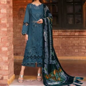 Mahnur Nazakat Embroidered Luxury Khaddar 3pc - Timeless Elegance