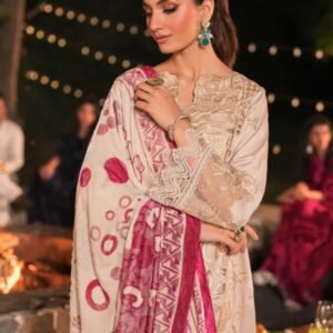 Mahnur Nazakat Embroidered Luxury Khaddar 3pc - Statement of Elegance SKU: M-NAZ-EMB-3PC-D8