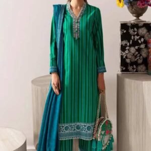 Sana Safinaz Unstitched Winter Collection 2023 – 3 Piece Embroidered Linen Suit