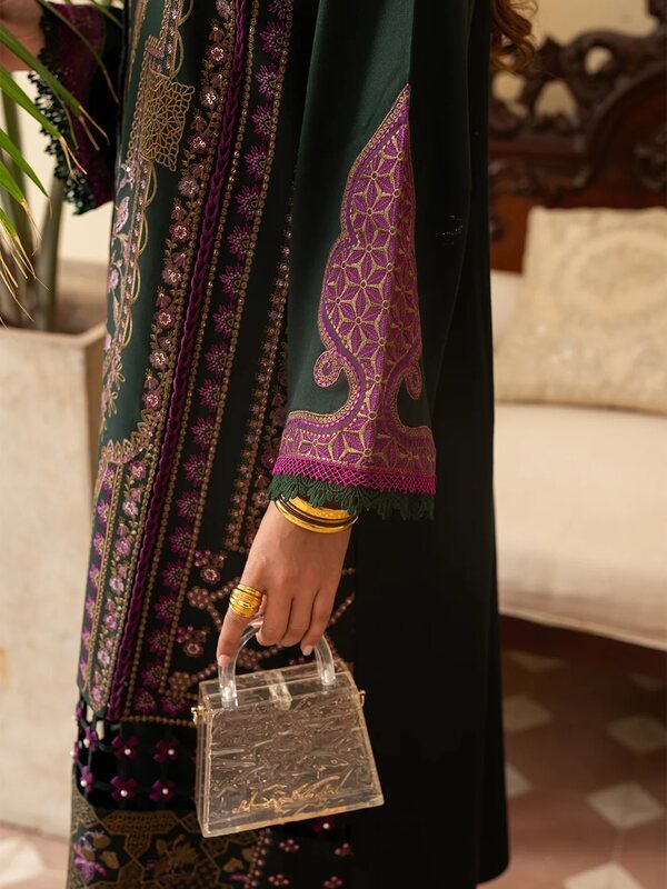 Olivia by Bin Iliyas - Exquisite 3-Piece Embroidered Suit with Luxurious Palachi Shawl 521 - A | 3 PC Kotrai