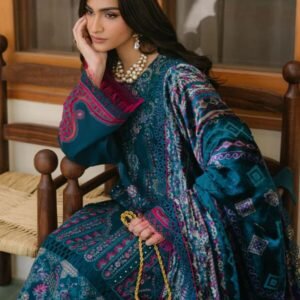 Olivia by Bin Iliyas - Luxurious 3-Piece Embroidered Suit with Elegant Palachi Shawl 521 - B | 3 PC Kotrai