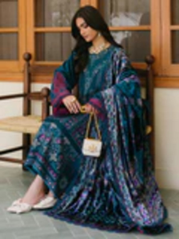 Olivia by Bin Iliyas - Luxurious 3-Piece Embroidered Suit with Elegant Palachi Shawl 521 - B | 3 PC Kotrai