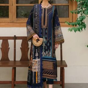 Olivia by Bin Iliyas - Elegant 3-Piece Embroidered Suit with Luxurious Palachi Shawl