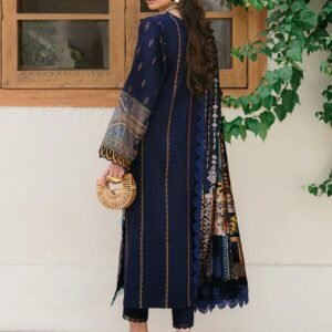 Olivia by Bin Iliyas - Elegant 3-Piece Embroidered Suit with Luxurious Palachi Shawl
