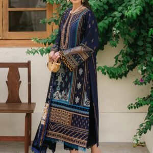 Olivia by Bin Iliyas - Elegant 3-Piece Embroidered Suit with Luxurious Palachi Shawl 522 - A | 3 PC Kotrai