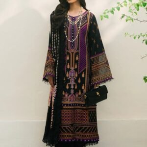 Olivia by Bin Iliyas - Elegant 3-Piece Embroidered Suit with Luxurious Palachi Shawl 522-B | 3 PC Kotrai