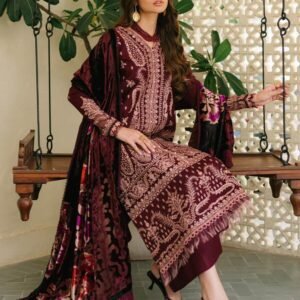523A_5 Olivia by Bin Iliyas - Elegant 3-Piece Embroidered Suit with Luxurious Palachi Shawl 523 - A | 3 PC Kotrai