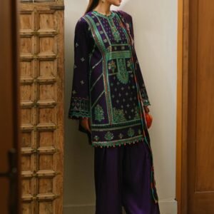 Olivia by Bin Iliyas - Luxurious 3-Piece Embroidered Suit with Elegant Palachi Shawl 524 - B | 3 PC Kotrai