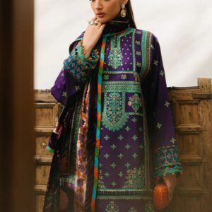 Olivia by Bin Iliyas - Luxurious 3-Piece Embroidered Suit with Elegant Palachi Shawl 524 - B | 3 PC Kotrai