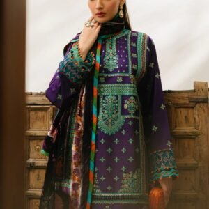 Olivia by Bin Iliyas - Luxurious 3-Piece Embroidered Suit with Elegant Palachi Shawl 524 - B | 3 PC Kotrai