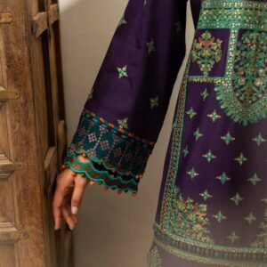 Olivia by Bin Iliyas - Luxurious 3-Piece Embroidered Suit with Elegant Palachi Shawl 524 - B | 3 PC Kotrai
