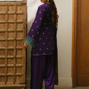 Olivia by Bin Iliyas - Luxurious 3-Piece Embroidered Suit with Elegant Palachi Shawl 524 - B | 3 PC Kotrai