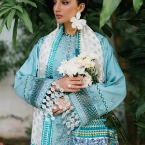 Olivia by Bin Iliyas - Luxurious 3-Piece Embroidered Suit with Elegant Palachi Shawl 525 - A | 3 PC Kotrai