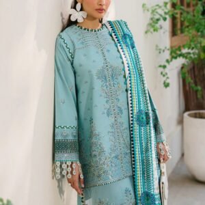 Olivia by Bin Iliyas - Luxurious 3-Piece Embroidered Suit with Elegant Palachi Shawl 525 - A | 3 PC Kotrai