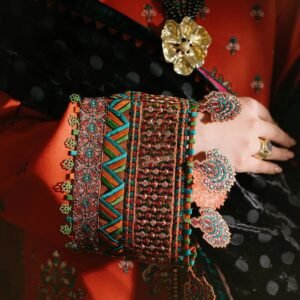 Olivia by Bin Iliyas - Elegant 3-Piece Embroidered Suit with Luxurious Palachi Shawl 525 - B | 3 PC Kotrai