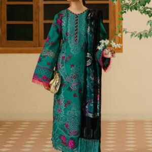 Olivia by Bin Iliyas - Elegant 3-Piece Embroidered Suit with Luxurious Palachi Shawl 526 - B | 3 PC Kotrai