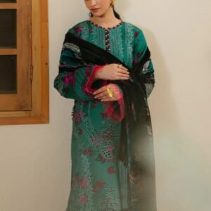 Olivia by Bin Iliyas - Elegant 3-Piece Embroidered Suit with Luxurious Palachi Shawl 526 - B | 3 PC Kotrai