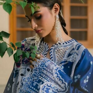 527B_3 Olivia by Bin Iliyas - Elegant 3-Piece Embroidered Suit with Luxurious Palachi Shawl 527 - B | 3 PC Kotrai