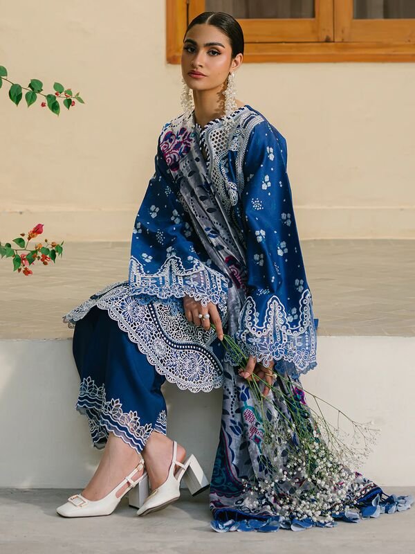 Olivia by Bin Iliyas - Elegant 3-Piece Embroidered Suit with Luxurious Palachi Shawl 527 - B | 3 PC Kotrai Olivia by Bin Iliyas - Elegant 3-Piece Embroidered Suit with Luxurious Palachi Shawl 527 - B | 3 PC Kotrai